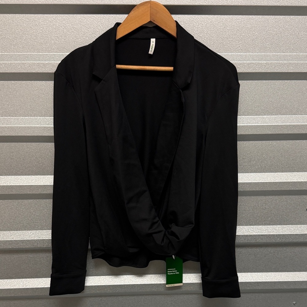 NWT Halara Womens Crossover Long Sleeve Wrap Work‎ Shirt Size M Stretch Relaxed